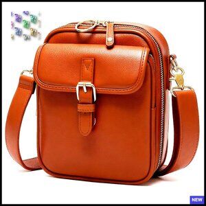 Vegan Leather Crossbody Bag Vintage Messenger Purse Anti Theft Shoulder Handbag